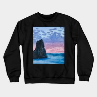 Ocean Sunrise Watercolor Painting Crewneck Sweatshirt